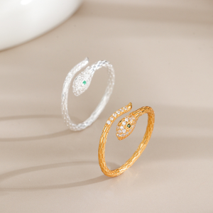 Sterling silver snake ring