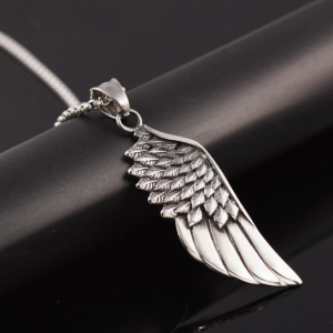Titanium steel angel necklace for men